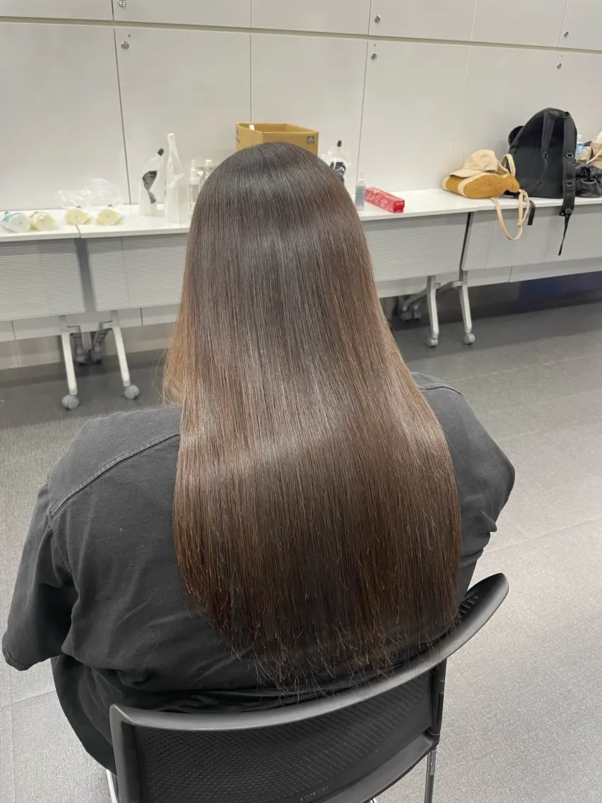 ロング カラー パーマ 縮毛矯正 藤原 さくらのヘアスタイル