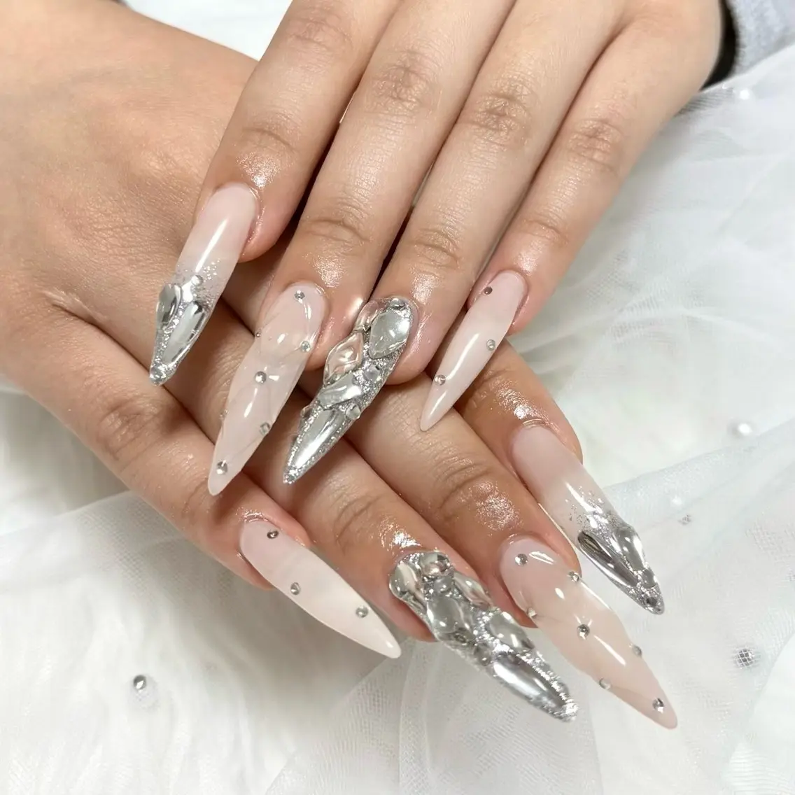 ネイル ロングネイル ハンドネイル Ange nailのネイルデザイン