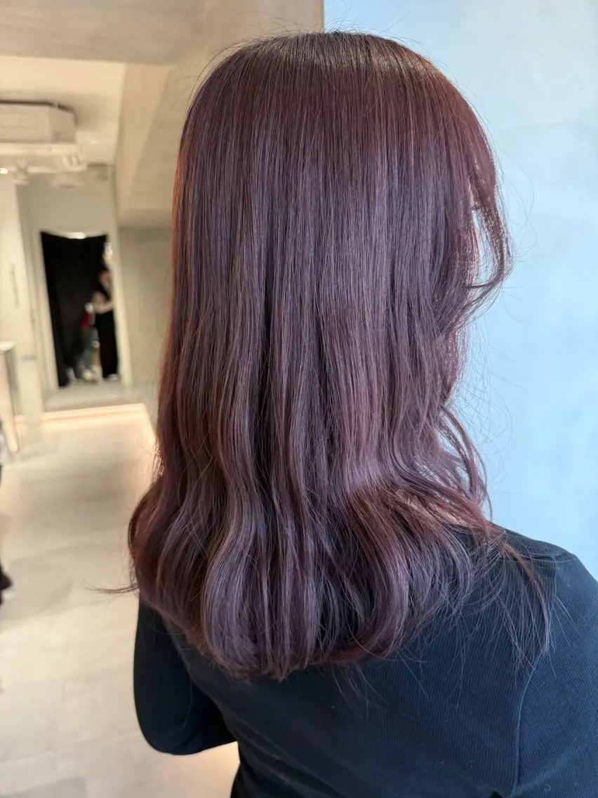 セミロング カラー ヘアアレンジ 韓国風ヘア ヘアカラー オリーブ透明感カラー 表参道/MIKUのヘアスタイル