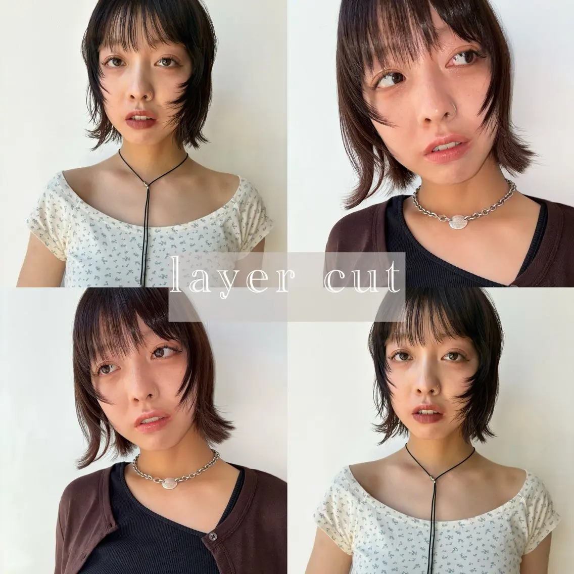 ミディアム ボブレイヤー ボブ 顔まわりレイヤー 顔周りカット レイヤーカット moe/名古屋美容室 /モデル募集のヘアスタイル