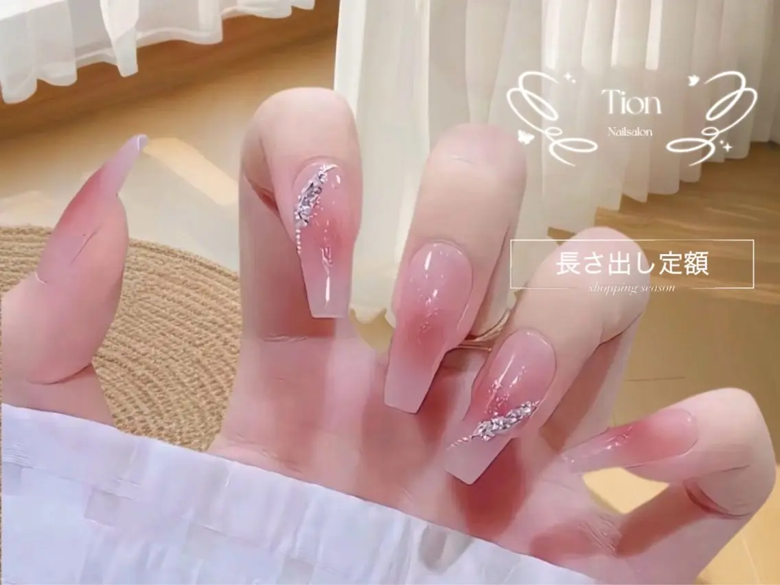 ネイル チークネイル 長さ出し フットネイル フレンチネイル ジェルネイル Nailsalon Tion 川崎店のネイルデザイン