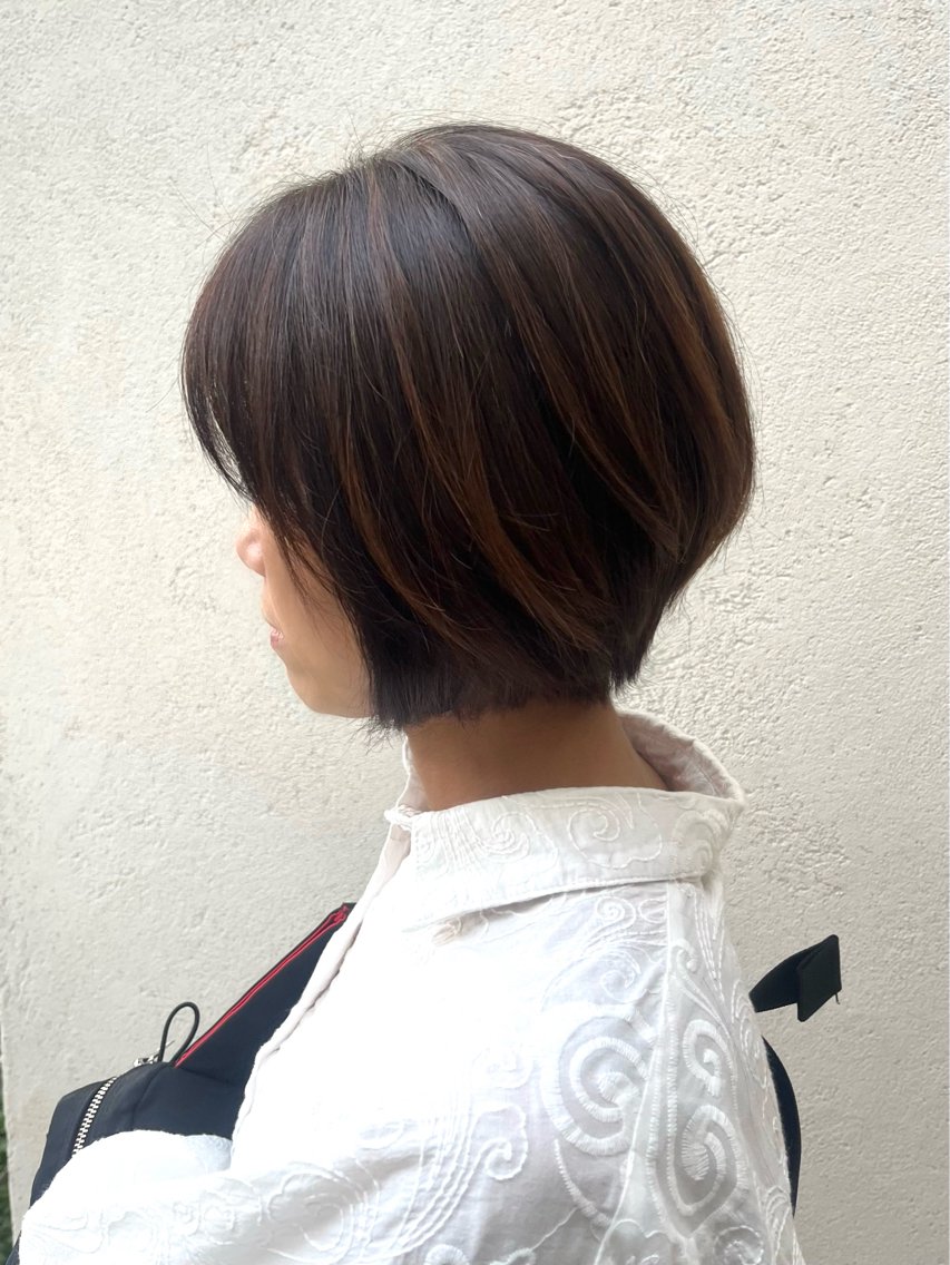 ショート ショートボブ ボブ ハイライト ショートヘア カット ヘアカラー 北名古屋透明感カラー 揚村武斗のヘアスタイル