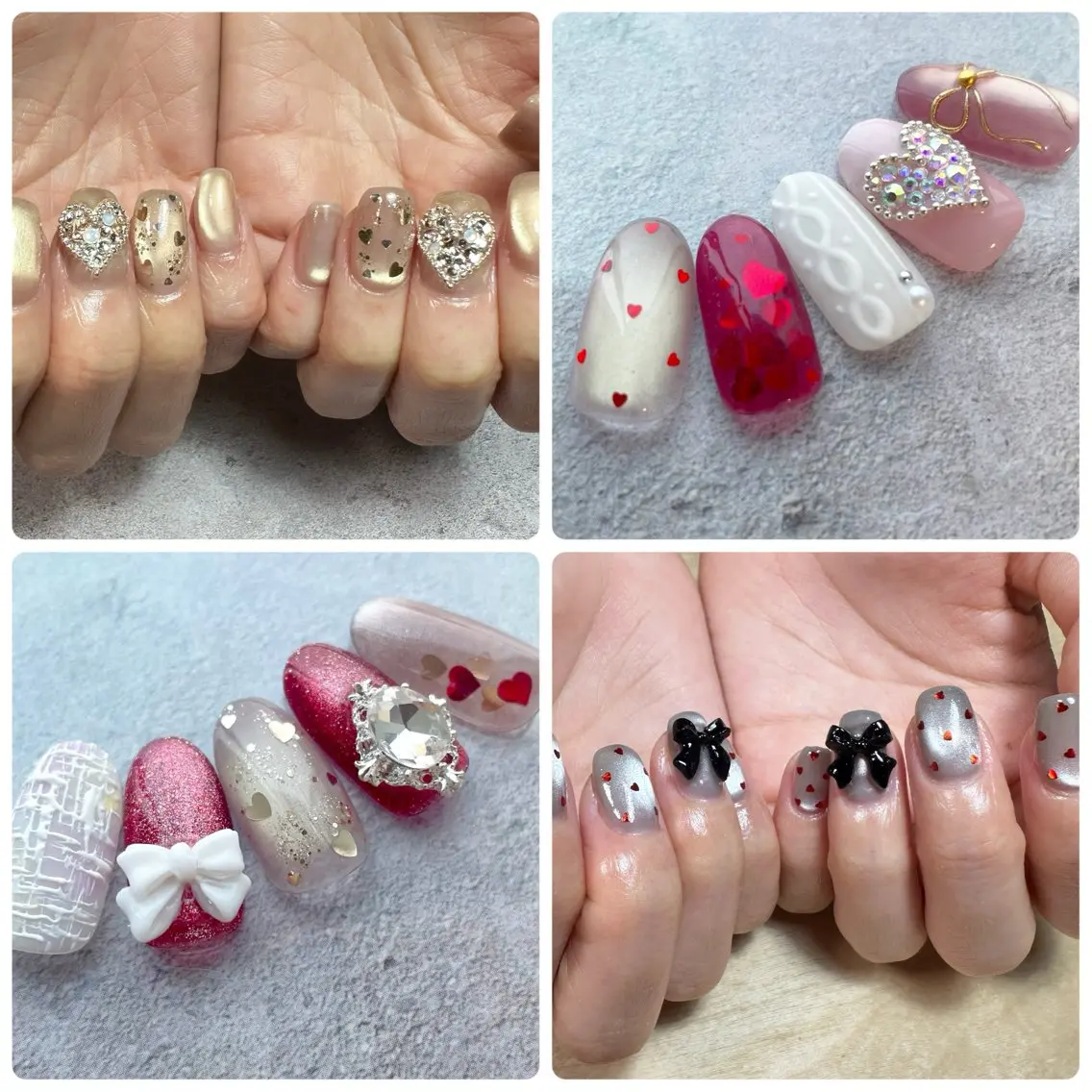 ネイル ハート マグネットネイル バレンタイン ハンドネイル en nail MEGUMIのネイルデザイン