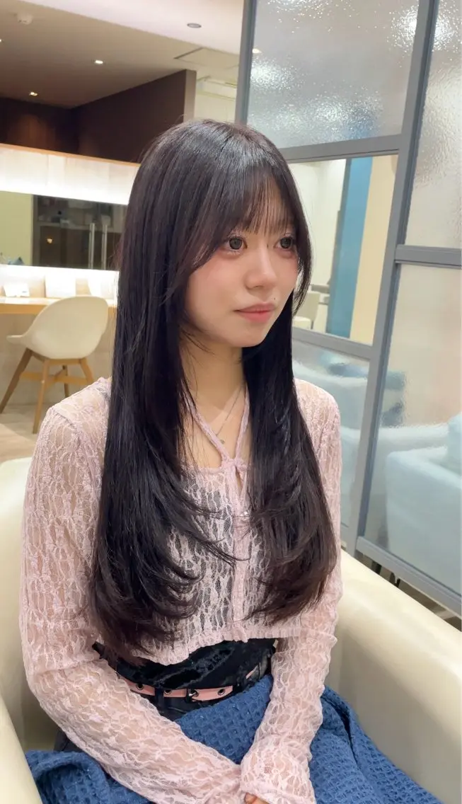 ロング くびれヘア 韓国風ヘア レイヤーカット カット ヘアカラー 小武海 俊太のヘアスタイル