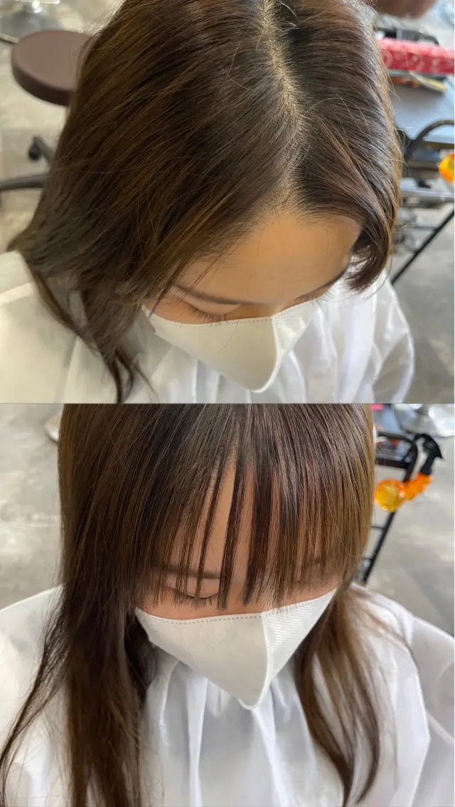 今話題の✨前髪クロスパーマ＋前髪カット🩵の写真