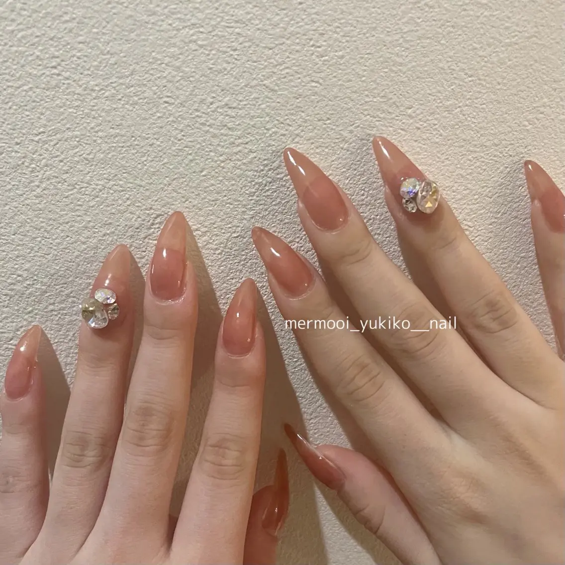 ネイル ロングネイル ニュアンスネイル ワンカラーネイル シンプルネイル mermooi nailのネイルデザイン