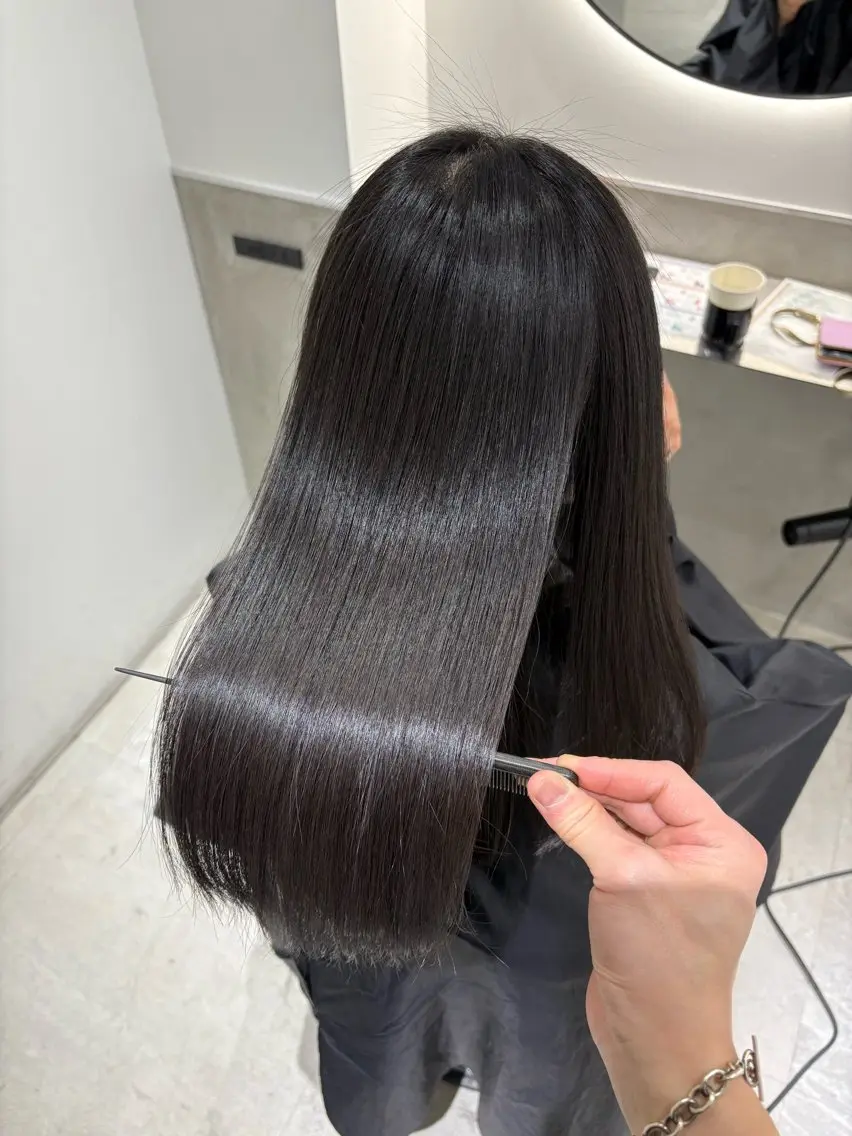 セミロング 縮毛矯正 トリートメント 髪質改善 縮毛矯正/ レイヤー/銀座/本木のヘアスタイル