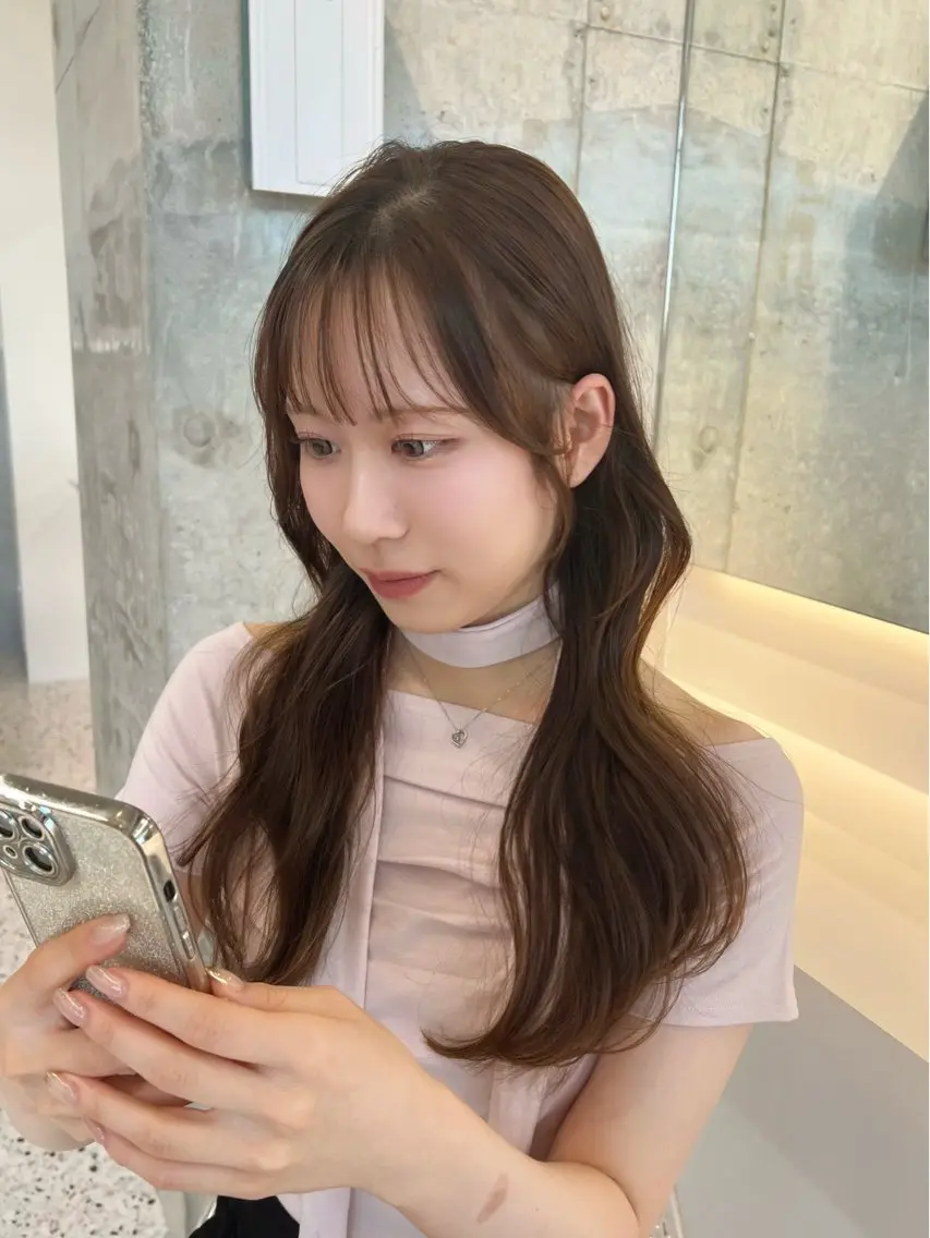 ロング カット ヘアカラー トリートメント 博多ベージュ 🐻松井傑のヘアスタイル