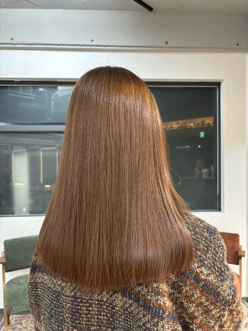 カラー ヘアカラー レイヤー✂︎ぷつボブ 艶カラー🤍noaのヘアスタイル