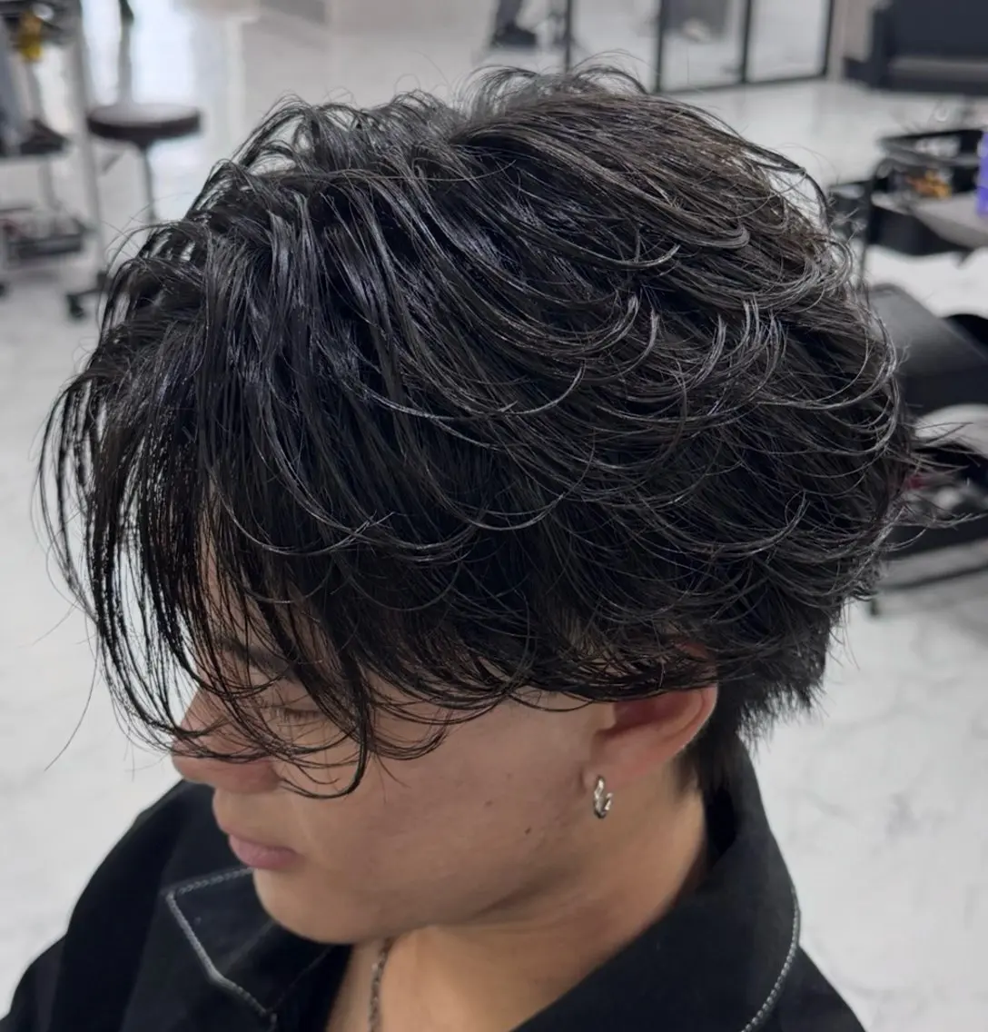 ショート カラー パーマ ヘアアレンジ メンズ カット 沖田 光世のヘアスタイル