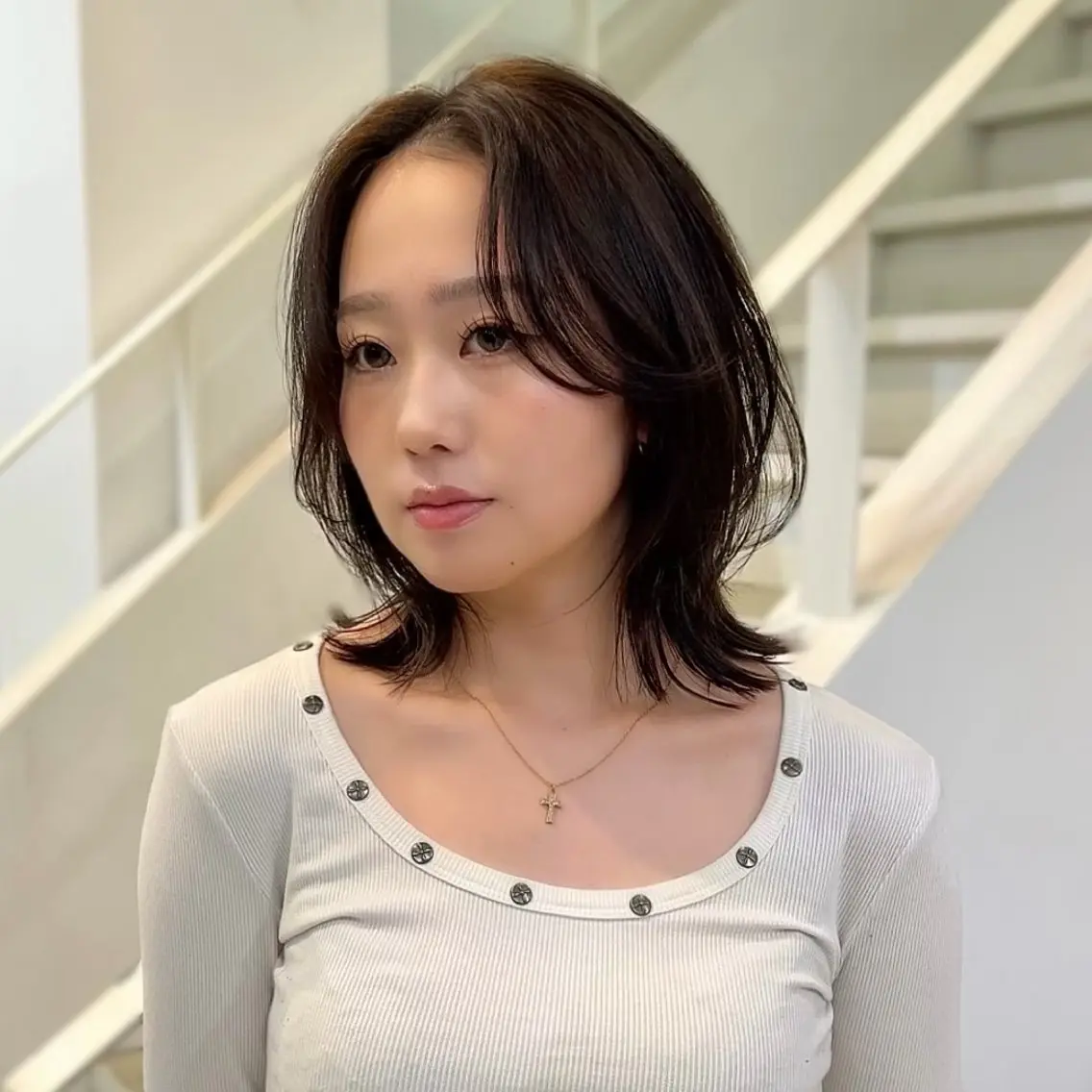 ミディアム カラー ⭐️似合わせボブ ⭐️かえでのヘアスタイル
