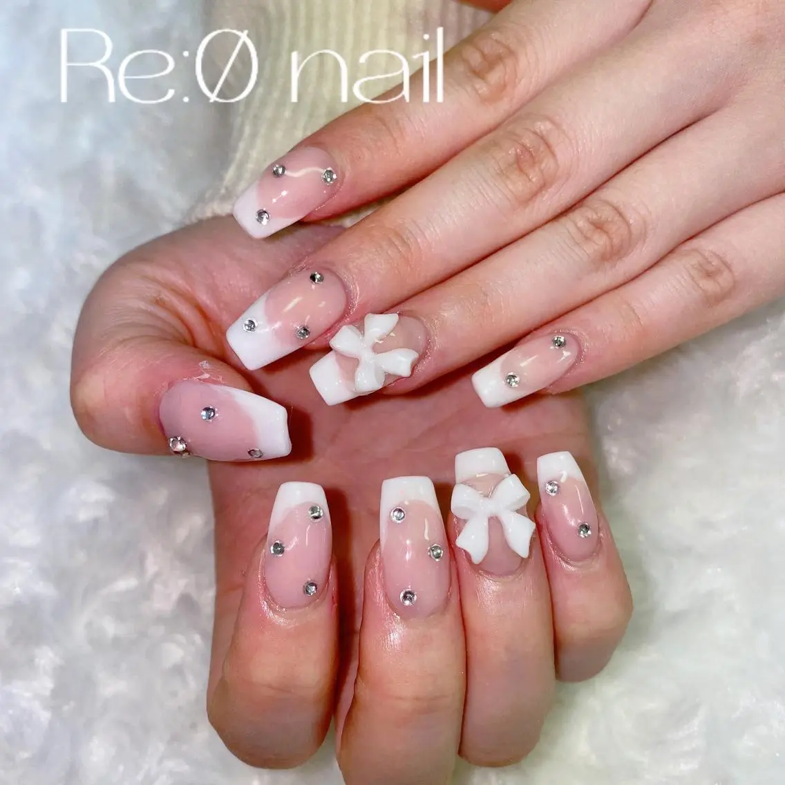 ネイル フレンチネイル ハンドネイル Re:Ø nail 🩵TSUJIのネイルデザイン