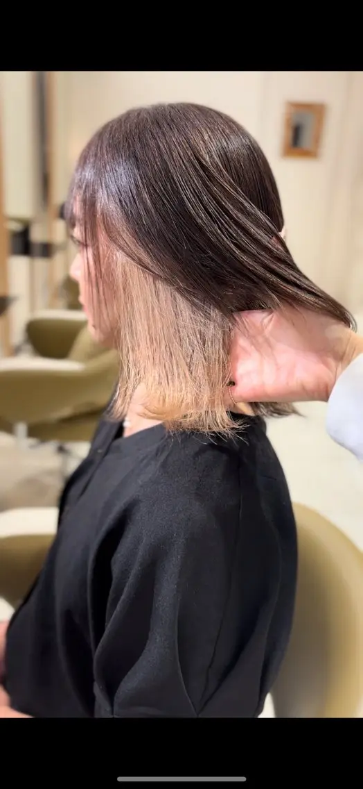 ミディアム カラー 🧸艶髪🫧🎀 岡由紀乃のヘアスタイル