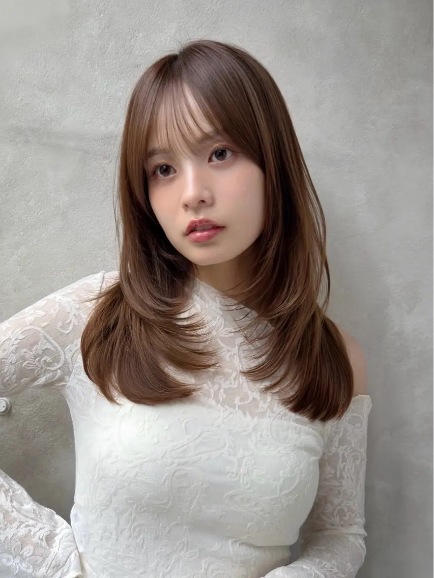 セミロング カット ヘアカラー ブリーチなしダブル 🪄🎀RIOのヘアスタイル