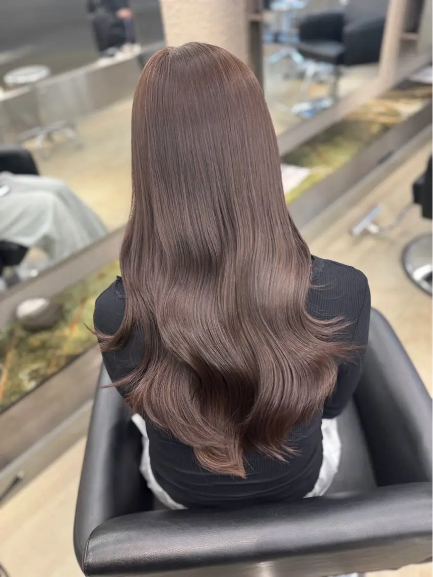 ロング カラー ベージュカラー ブラウンカラー チョコレートブラウン ヘアカラー トリートメント 💍モテる艶髪 透明感カラー💖のヘアスタイル