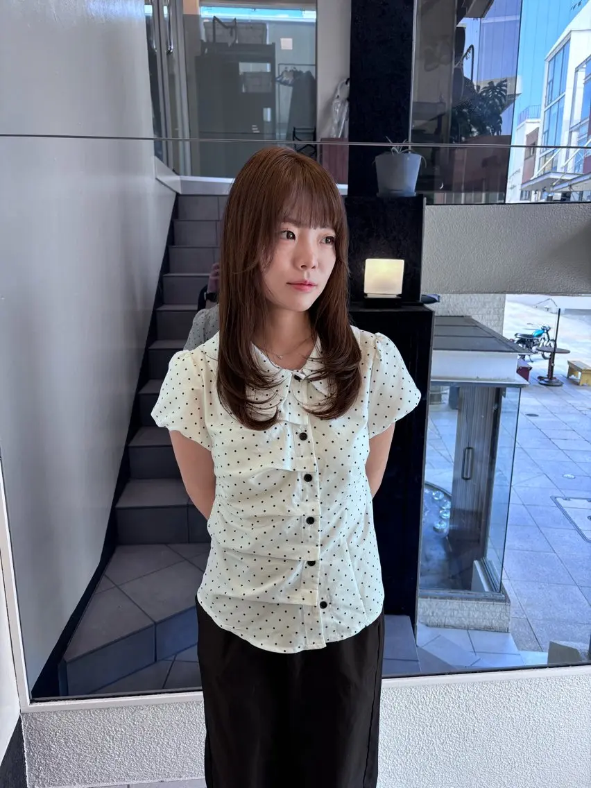 セミロング カット ヘアカラー トリートメント 竹田 佳奈のヘアスタイル