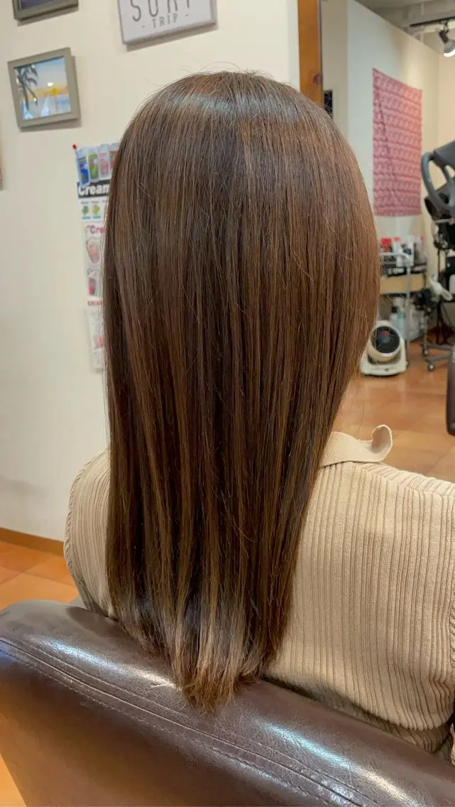 ロング カラー 撮影モデル 吉村幸重🌈髪質改善 /抗がん剤治療カットのヘアスタイル