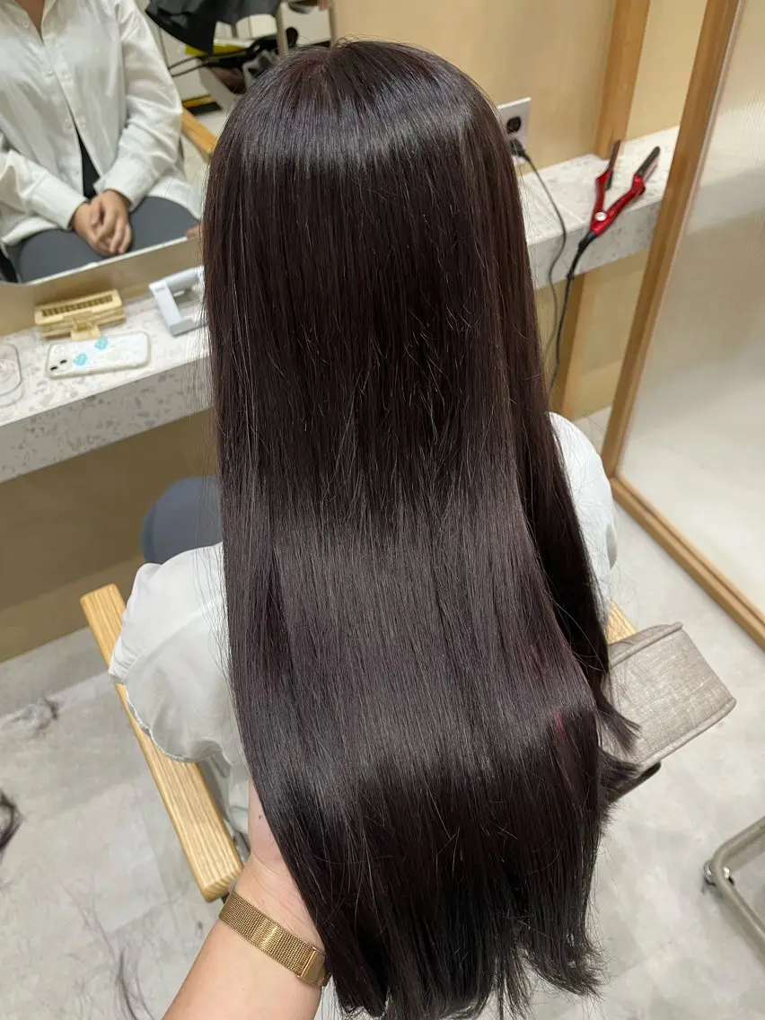 ロング カラー ヘアアレンジ カット ヘアカラー トリートメント 🥀暖色韓国ヘア💕 保科侑花のヘアスタイル