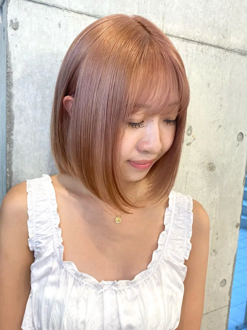 ミディアム ツヤ髪ミルクティー ベージュ🪽/三藤のヘアスタイル