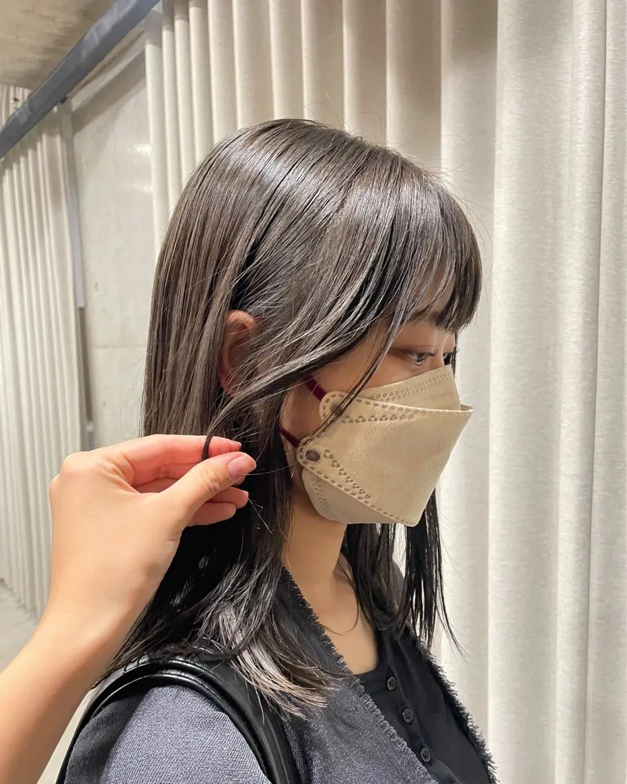 ミディアム カラー パーマ カット パーマ 表参道🌿赤み消し カラー/チナツのヘアスタイル