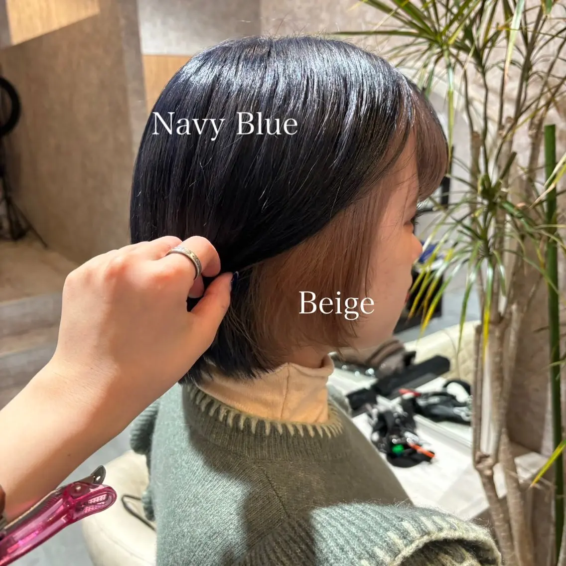 ショート カラー ミストバング ブリーチ ブルーカラー ダブルカラー グラデーションカラー 🫟Blanco🫟 Color&Careのヘアスタイル