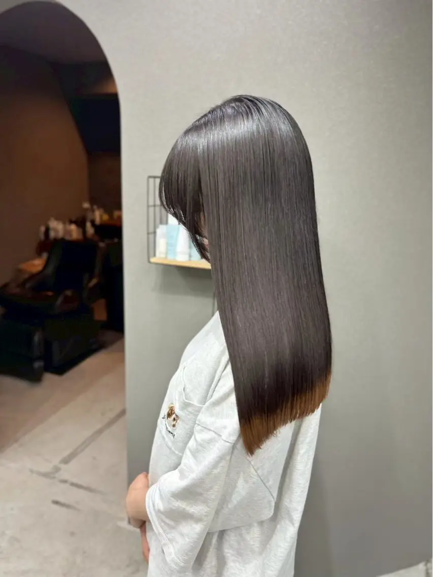 ロング カラー ヘアアレンジ 縮毛矯正 VIMhair天神店 縮毛矯正 ハイライトのヘアスタイル