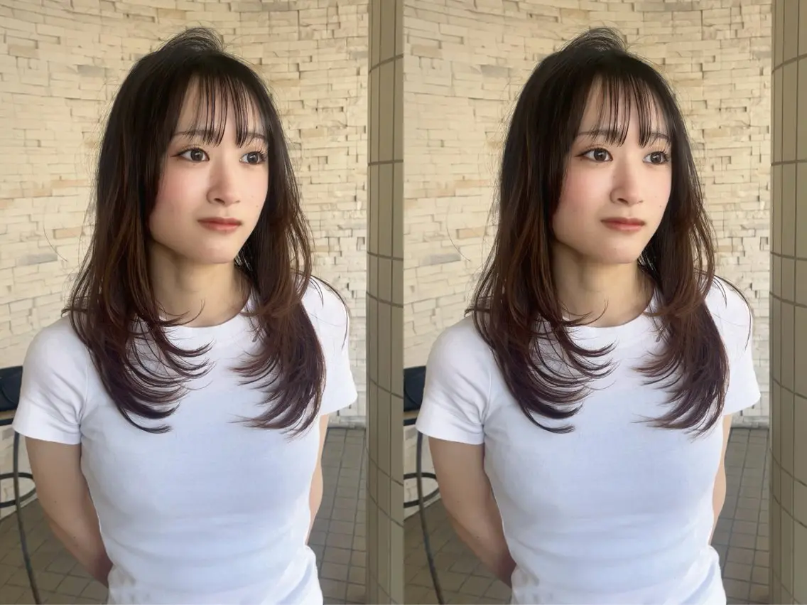 ミディアム カット 喜屋武 美月のヘアスタイル