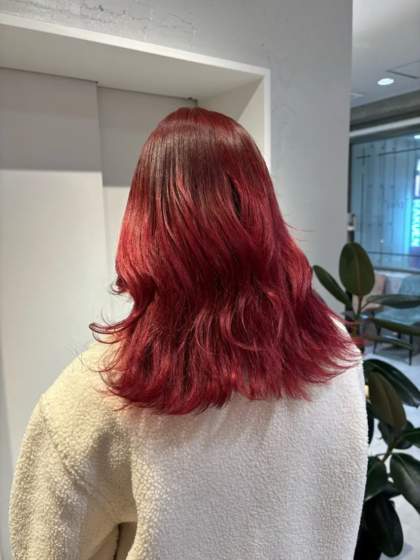 ミディアム カラー りあの🎀 /暖色カラー🍒のヘアスタイル