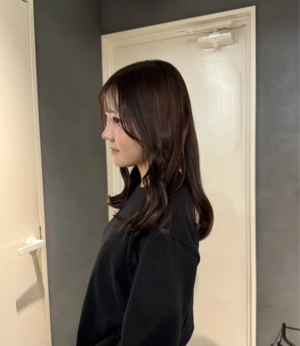 ミディアム チョコレートブラウン カット ヘアカラー トリートメント reira/堀江/ 似合わせカットのヘアスタイル