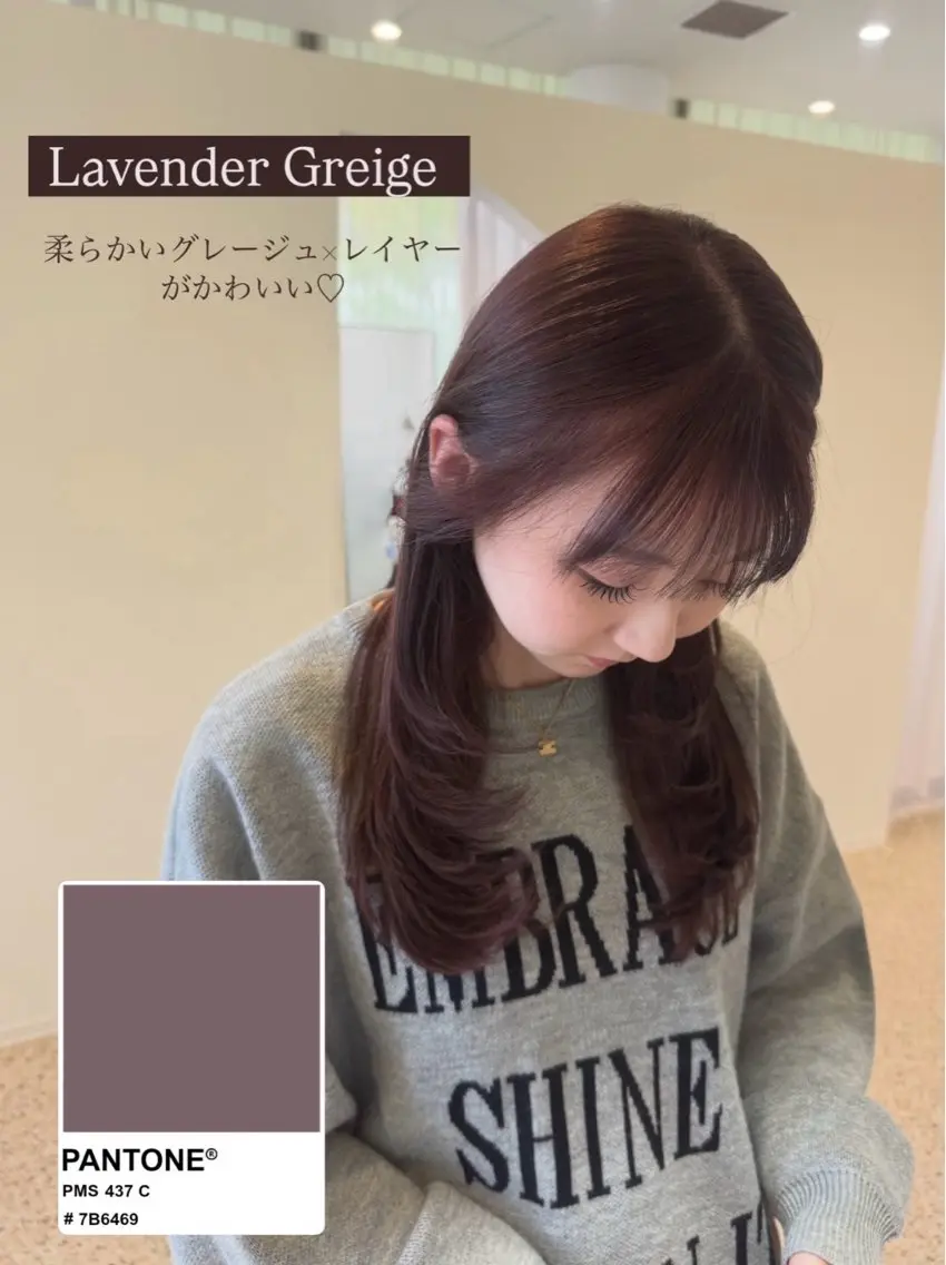 セミロング カラー ベージュカラー ブリーチ 透明感カラー ダブルカラー ラベンダーカラー カット ヘアカラー ichica🤍 褒められる美髪づくりのヘアスタイル