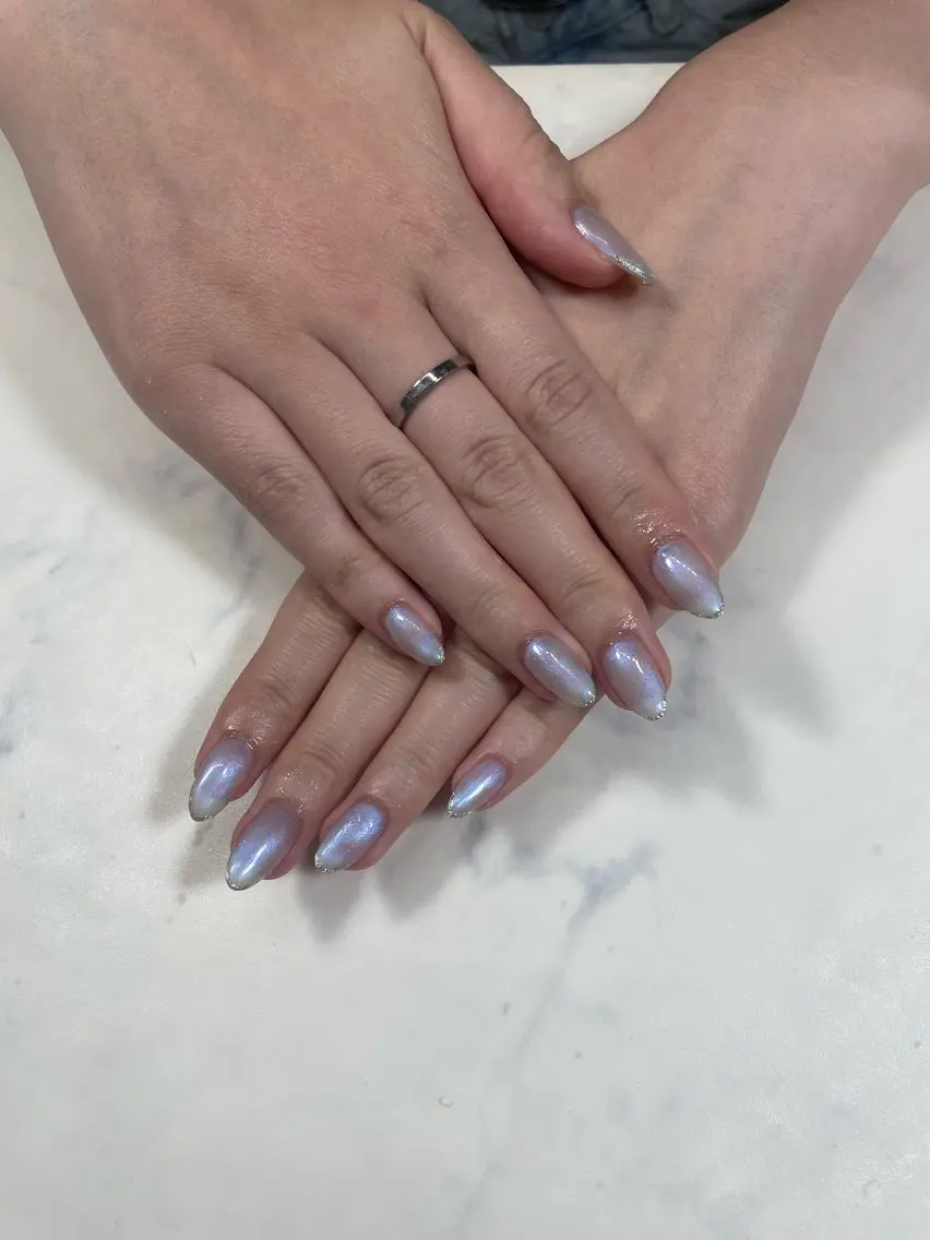 ネイル ブルー ハンドネイル COCOA🩵 Knailのネイルデザイン