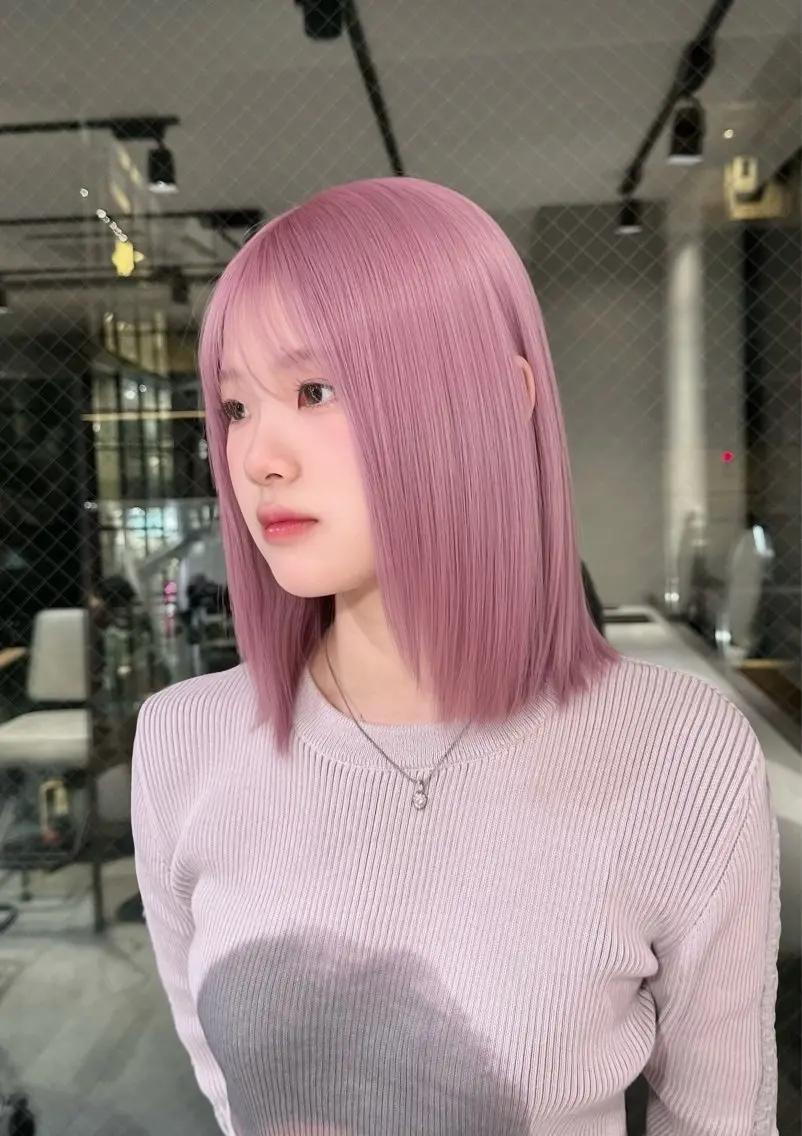 ショート ヘアカラー ミルクティー/韓国ヘ アHaruka🎀のヘアスタイル