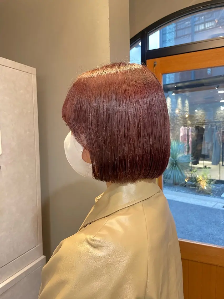 ショート カラー 切りっぱなしボブ ボブ 神戸ボブ✂️ ioe三宮/田 伸佳のヘアスタイル