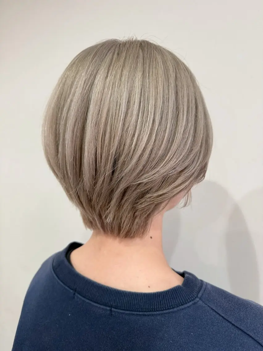 ショート カラー グレージュ ミルクティーグレージュ 荒木 友那のヘアスタイル