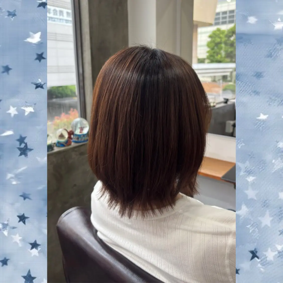 ミディアム カット 縮毛矯正 河原 彩心【練習モデル】のヘアスタイル