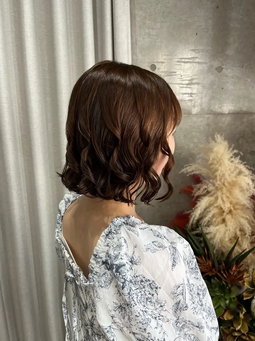 ショート パーマ カット パーマ ロングパーマ木村 ボブパーマのヘアスタイル