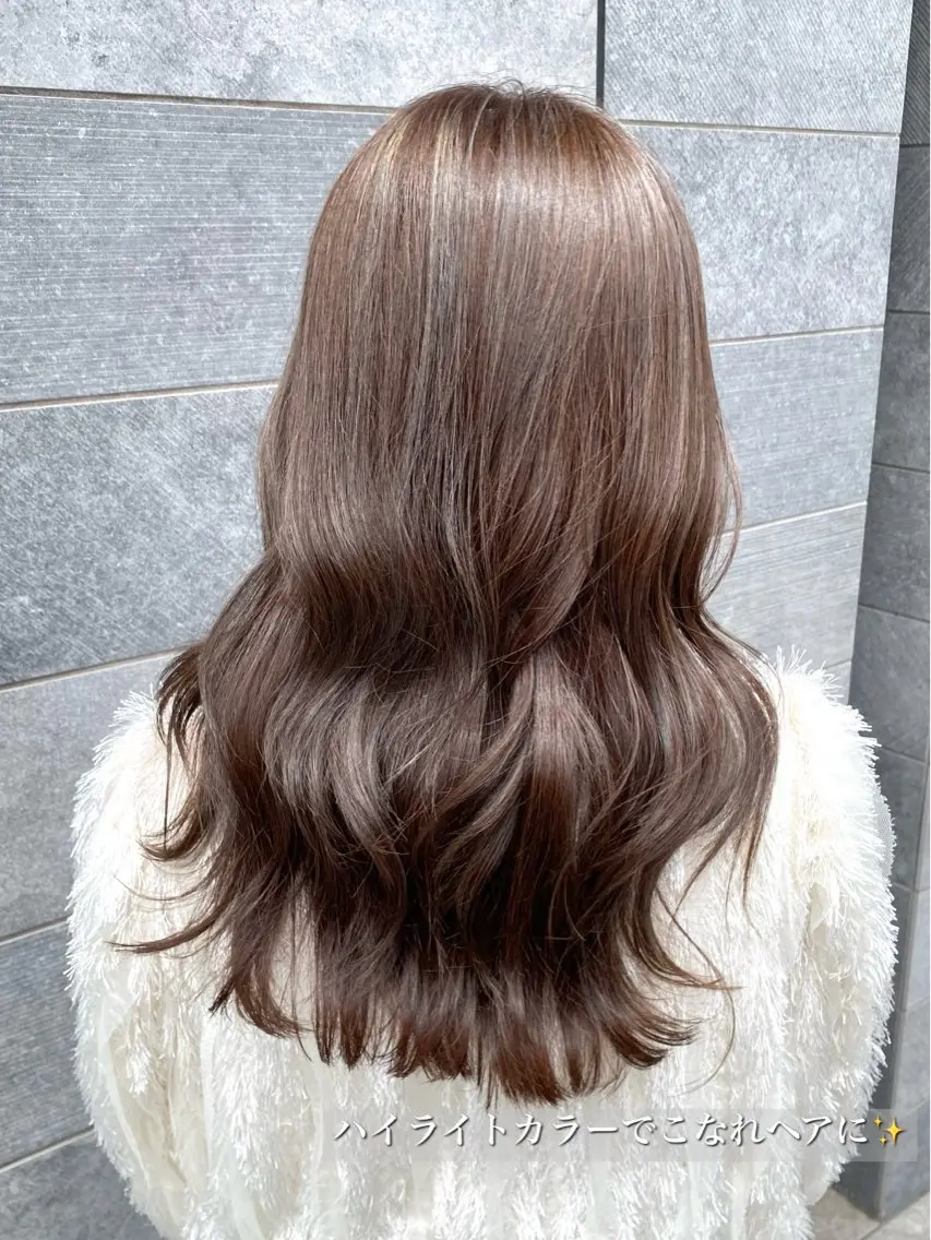 ミディアム カラー イヤリングカラー ハイライトカラー ハイライト ヘアカラー トリートメント 絹髪質感TR💫 レイヤーカット/熊澤のヘアスタイル