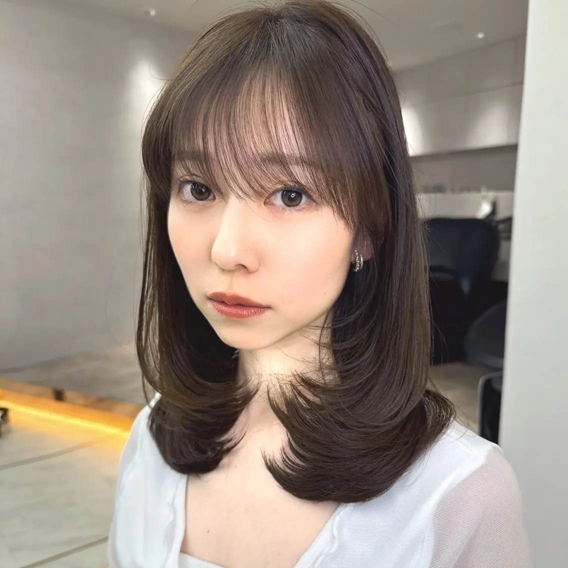 セミロング カット ヘアカラー トリートメント ウルフカット/ 髪質改善/大石晴也のヘアスタイル