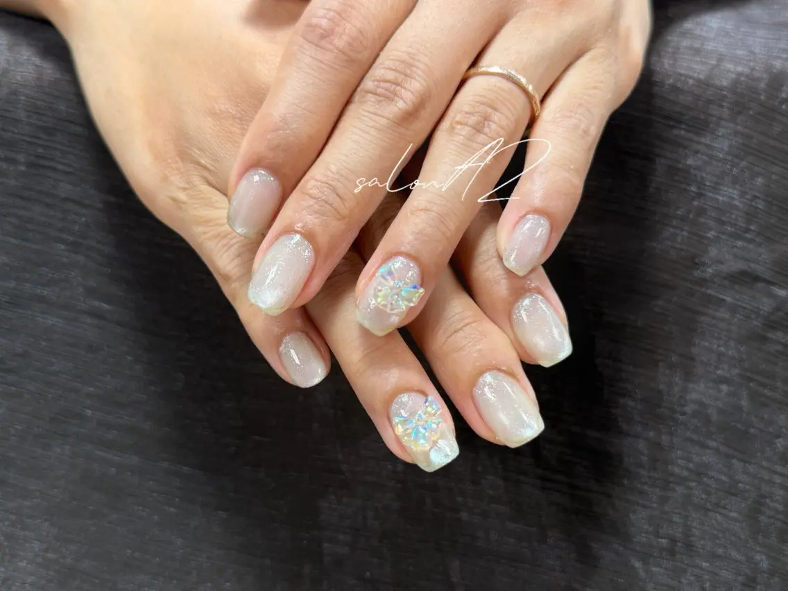 ネイル アートネイル 長さ出し フットネイル フレンチネイル ジェルネイル salon AZのネイルデザイン