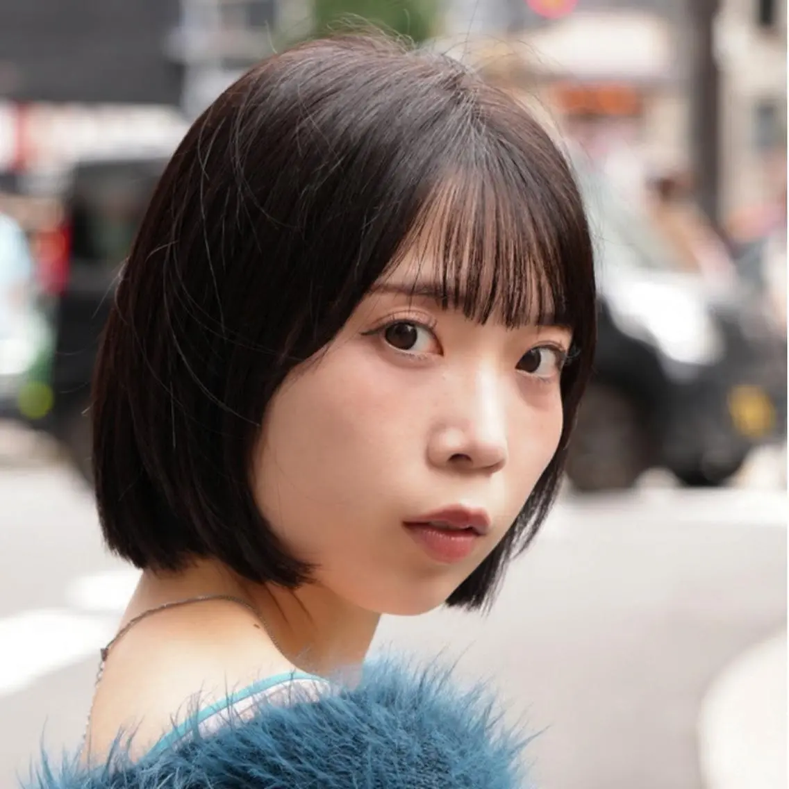 ショート カラー 黒髪 ブラウンカラー ダークブラウン ボブ 小顔カット Endearing 銀座/レイヤーカットのヘアスタイル