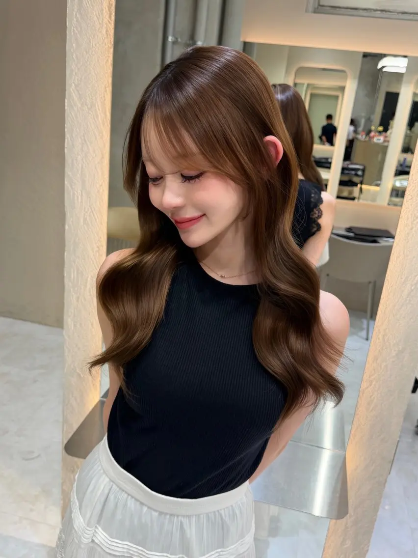 ロング 縮毛矯正 トリートメント カット ヘアカラー トリートメント 🫧髪質改善 講師🫧🍎幹細胞のヘアスタイル