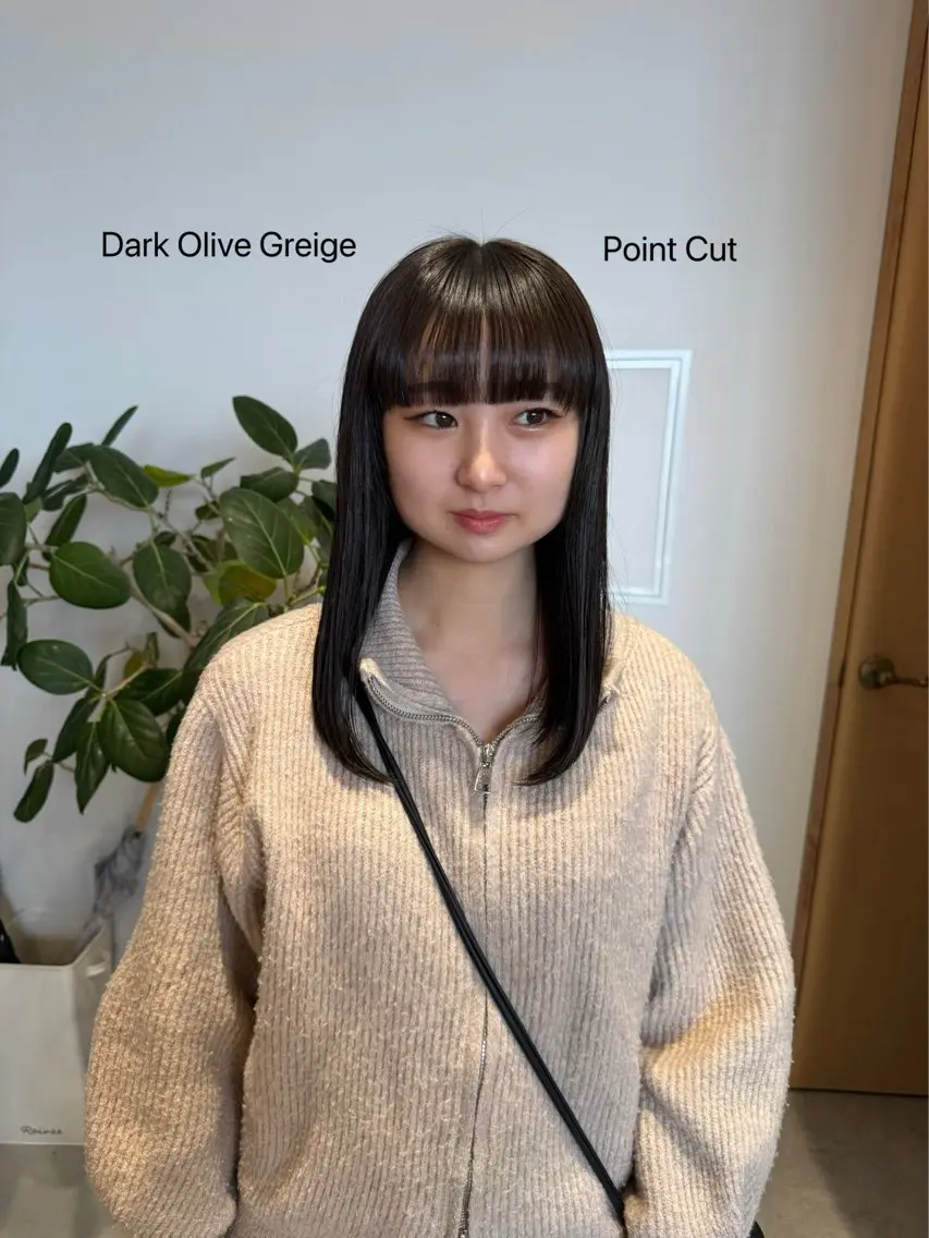 ロング カット ヘアカラー トリートメント ボブ/カシスカラー/ 村田茉優のヘアスタイル