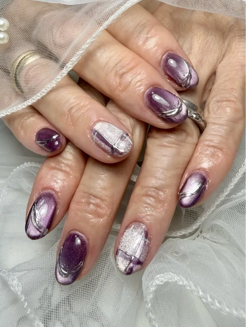ネイル アートネイル チークネイル フラッシュネイル フラッシュマグ フレンチネイル Mai’s nailのネイルデザイン