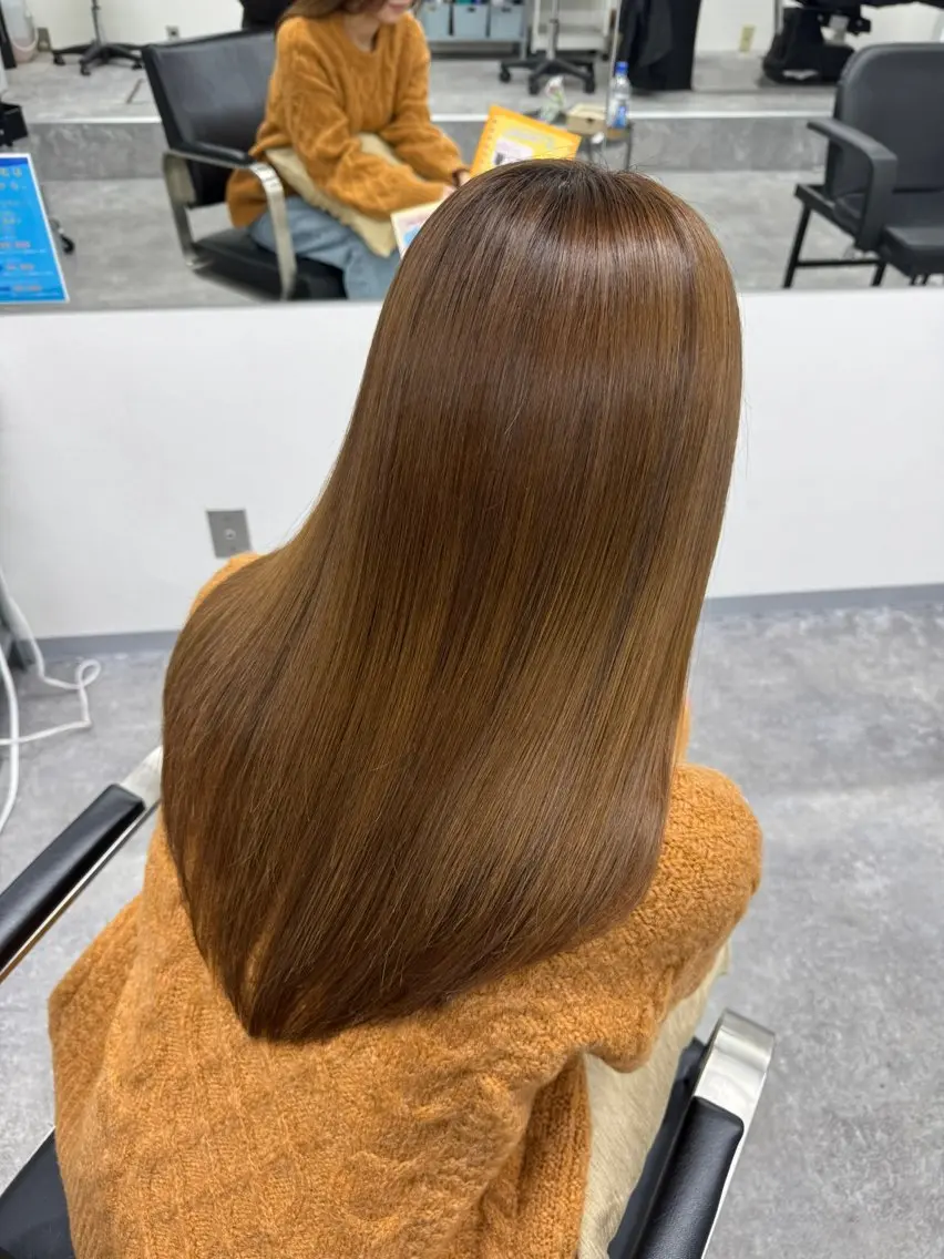 セミロング 髪質改善 トリートメント 酸熱トリートメント 髪質改善メニュー 長井 美佐子のヘアスタイル