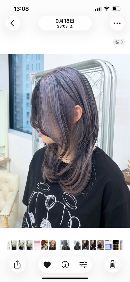 セミロング カラー ヘアカラー 🥀YUIHA🥀 テザインカラー♥のヘアスタイル