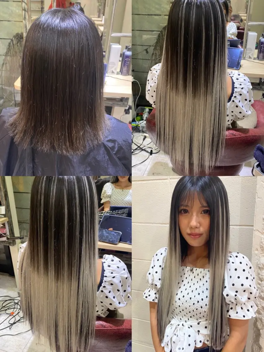 ロング カラー 佐伯 りょうのヘアスタイル