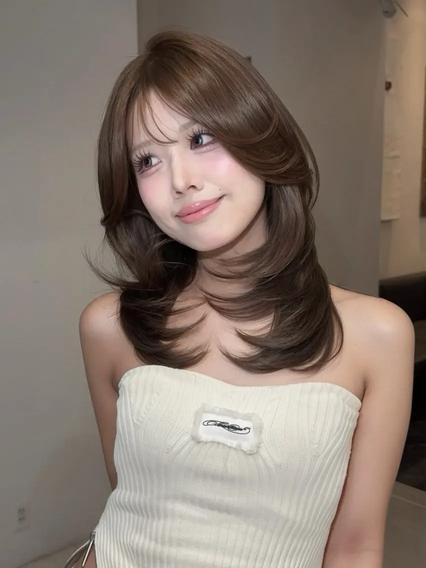 ロング カラー ヘアカラー 韓国×ワンホン 艶カラー/ハヅキ🎀のヘアスタイル