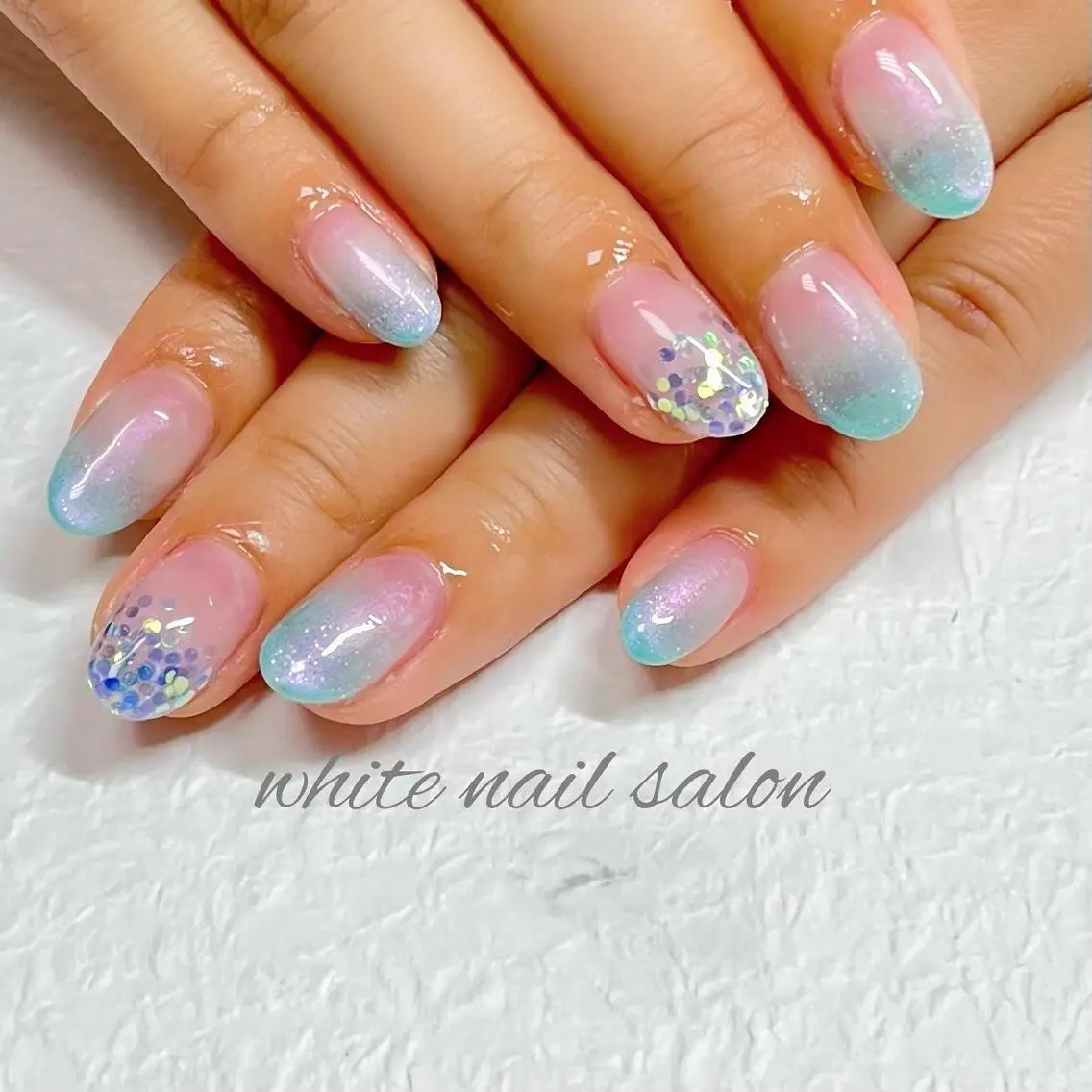 ネイル アートネイル フットネイル ジェルネイル ハードジェル ラメ(グリッター) white nail salonのネイルデザイン