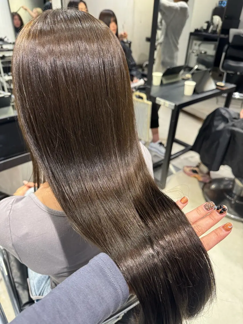 セミロング カラー パーマ ヘアアレンジ カット ヘアカラー トリートメント ヘッドスパ ヘアセット 透明感カラー/縮毛 矯正/YUKAのヘアスタイル