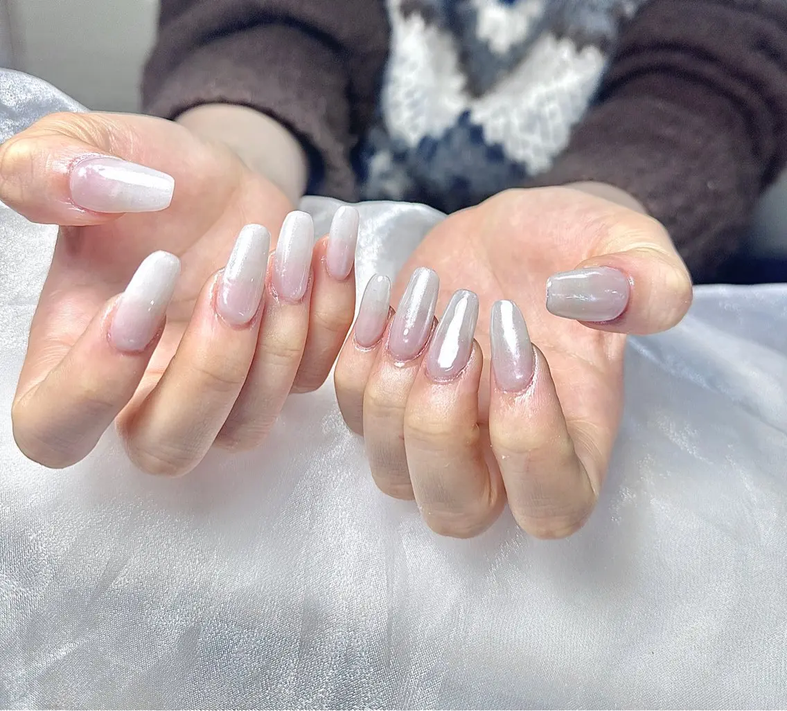 ネイル アートネイル オーロラネイル クリアネイル ガーリー キラキラネイル ハンドネイル R Nailのネイルデザイン